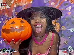 Morena Rabuda plays with her super-naughty penile pumpkin rockets on halloween night