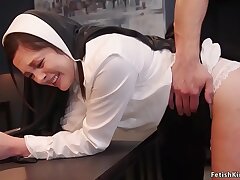 Priest fucks youthfull nun and her stepmother