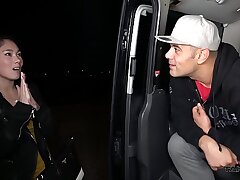 Taut Asian Cunny Stretched and Spunked in the Pick Up Car