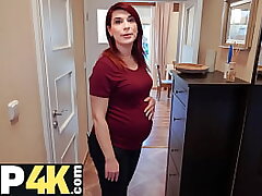 DEBT4k. Bank agent gives pregnant MILF delay in interchange for swift romp