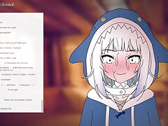 Gawr Gura left behind to turn off the load before intercourse ! Anime anime porno 2d ( Animation porno )