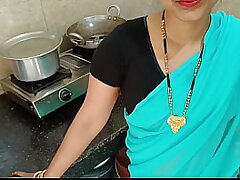 Freshly married housewife was talking with husband and getting tear up with step-brother in kitchen in doggy fashion grubby hindi audio