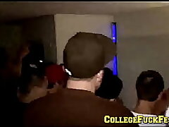 Luxurious blonde gets fucked in a college soiree