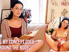 Ersties - Pinko Wanks With a Vibrator While Reading Her Writings