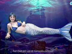 Mermaid faps till she gets even more raw