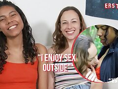 Ersties - Hot All girl Buddies Have Sex In a Public Place