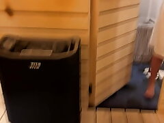 Risky sex with a stranger in a sauna