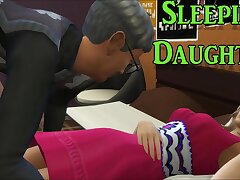 Dad Tearing up Sleeping Stepdaughter After Eyeing Her Sleep And Masturbating Next To Her In A Tabouret - Pornography Video - Adult Movie