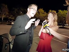 TV reporter doesn't leave Ana Rose and Justin Hunt alone!
