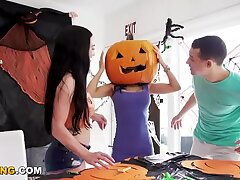 Halloween Anal invasion Tough Intercourse With Slutty Roomie - Immense Pop-shot On Ass