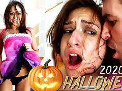 Wifey's Halloween Deep throat and Super Hero Sized Jizz Swallow