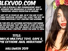 Hotkinkyjo numerous toys, gape & mini-rosebud extraordinary assfucking marathon on Halloween 2019