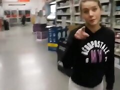 Stranger gal deep throats my lollipop in Walmart