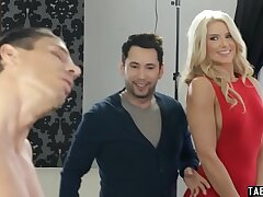 Insatiable aficionado stalks male pornstar until she can plow him