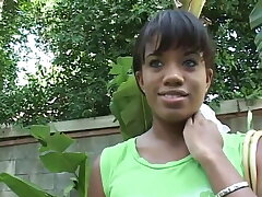 Ebony cockslut with juicy knockers hard-core ravaging a black penis