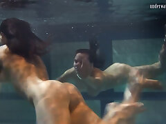 Underwater – sexiest stunners ever petting tits