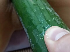 This slut is worth to have everything put into her, kicking off with abig cucumber