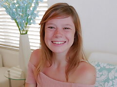 Lovely Teenie Sandy-haired with Freckles Climaxes during Audition