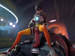 Overwatch - Tracer x Roadhog (Animated, Sound) [Guilty]