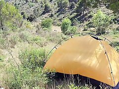 The tourist heard loud moaning and caught duo pulverizing in the tent.