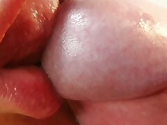 Luxury Close-Up blowjob! Jism in mouth.