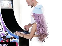 Little Asians - Smallish Chinese Cutie Vina Sky With Pink Hair Lost Game And Gets Her Lil Coochie Fucked
