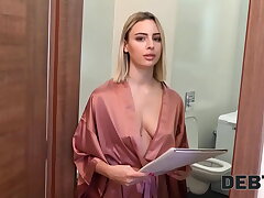 DEBT4k. Debt collector breaks into the house and fucks the ash-blonde charmer