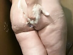 Youthfull plumper loses anal purity to dildo in shower