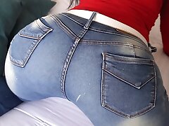 WHAT ASS! I fuck my stepsister's hottest homie through torn denim