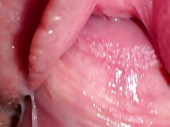 Close up penetrate with my crazy roomy and jizm on trimmed vagina
