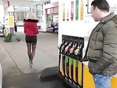 German blonde teenie tramp pick up at gas station and fuck