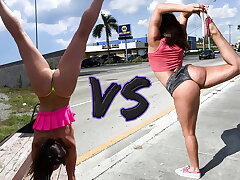 BANGBROS - Battle Of The Monstrous Bootie GOATs: Abella Danger VS Kelsi Monroe