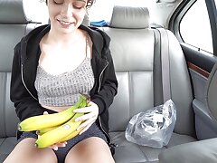 TEEN wedges WET& Cock-squeezing poon with BANANE!!!! -LinaLynn