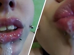 Before Christmas, the snigurochka makes a blowjob to her Santa Claus and swallows sperm