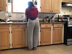 Syrian Wifey Lets 18 Yr Elderly German Stepson Fuck Her In The Kitchen