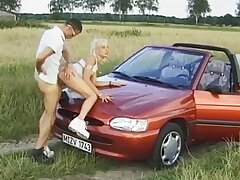 youthful german picked up for public XXL knob nailing