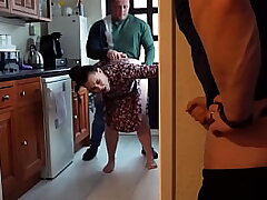 Big Butt Wife Gets Creampied By Paramour as Cheating Husband Witnesses and Strokes Off