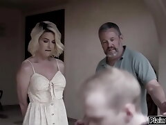 Husband observes wifey fucking her stepson