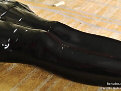 spandex girl - 2 layers - spandex fetish mask breathplay and sleeping bag