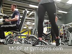 Gorgeous fitness teenager working out with a fine bum spy cam style. From gymspies.com