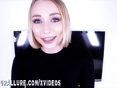 ATHENA MAY SHOWS OFF HER BRACES WHILE SUCKING AND Smashing