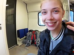 Real Public Fellatio in the Train | Point of view Oral Internal cumshot by MihaNika69 and MichaelFrost