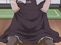 Modest maid bj's weenie and fucks (Uncensored Hentai)