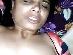 Desi Indian Aunty's Unshaved Pussy Nailed