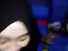 Hijab blow-job cumshot