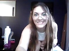 College gal outfit - camgirl strokes with a dildo and her wand