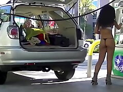 Exhibitionist Wifey #110 and #112 - Nikki Brazil Upskirt Displaying Her Ideal Donk Wearing A Short Skirt Vs Pervert Hidden cam Jerking Off At Public Gas Station!