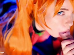 Sloppy Blowjob and Cooter Creampie. Evangelion Asuka Langley -