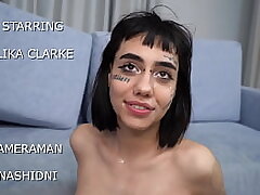 First hardcore Double penetration 3on1 for new-comer Lika Clarke 20 y.o