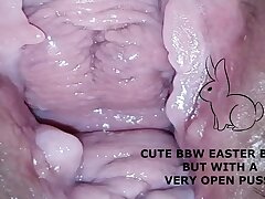 Ultra-cute bbw bunny, but with a highly open beaver